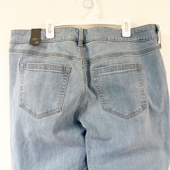 NWT Torrid perfect wide leg vintage stretch Mid Rise jean size 10R raw hem - Picture 7 of 12